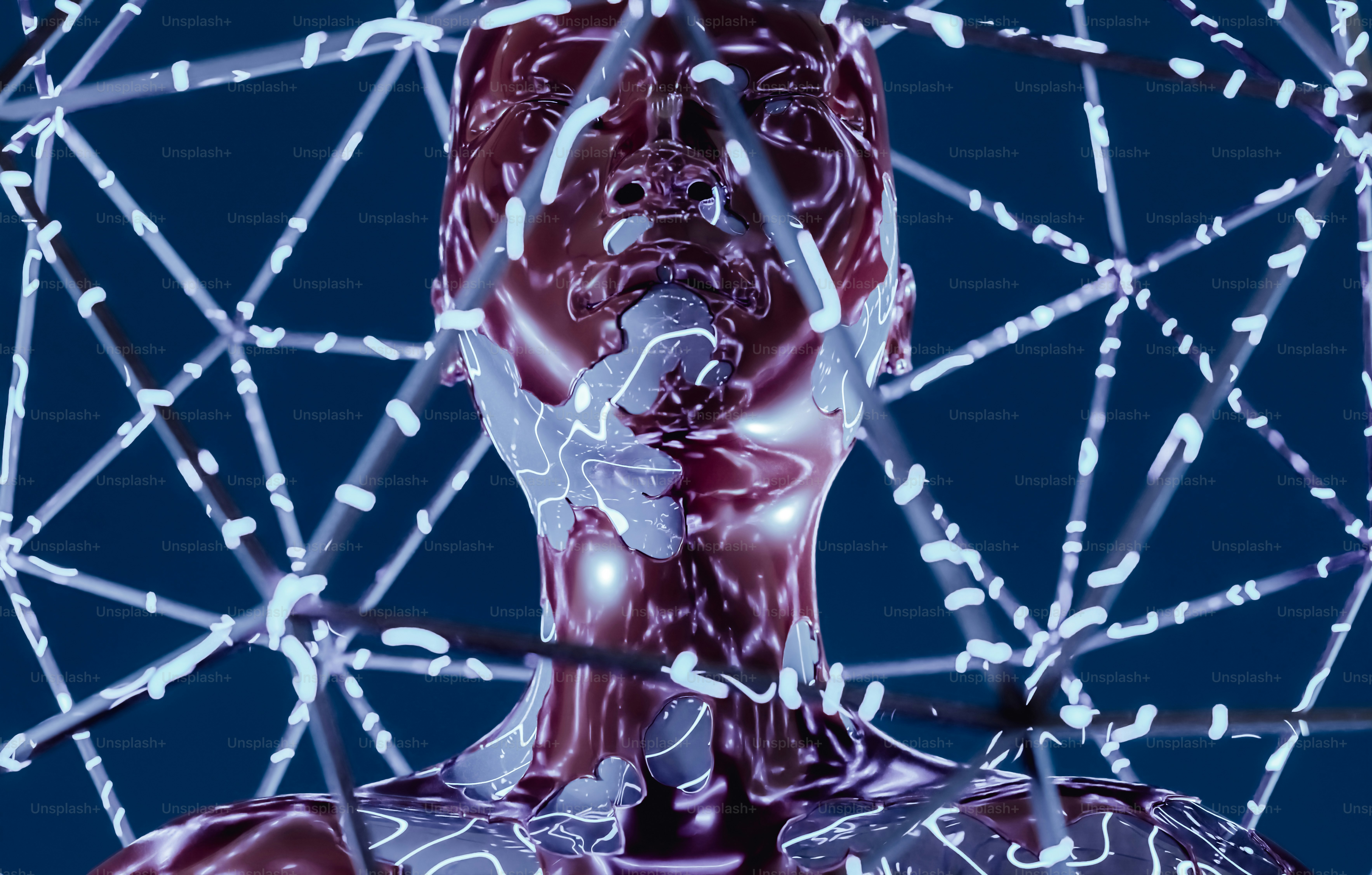 a close-up of a spider web