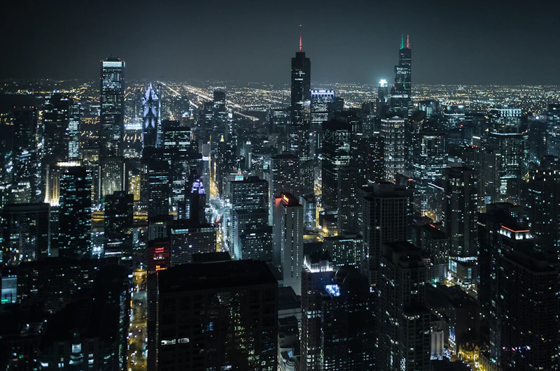 Chicago concert venue - a city at night