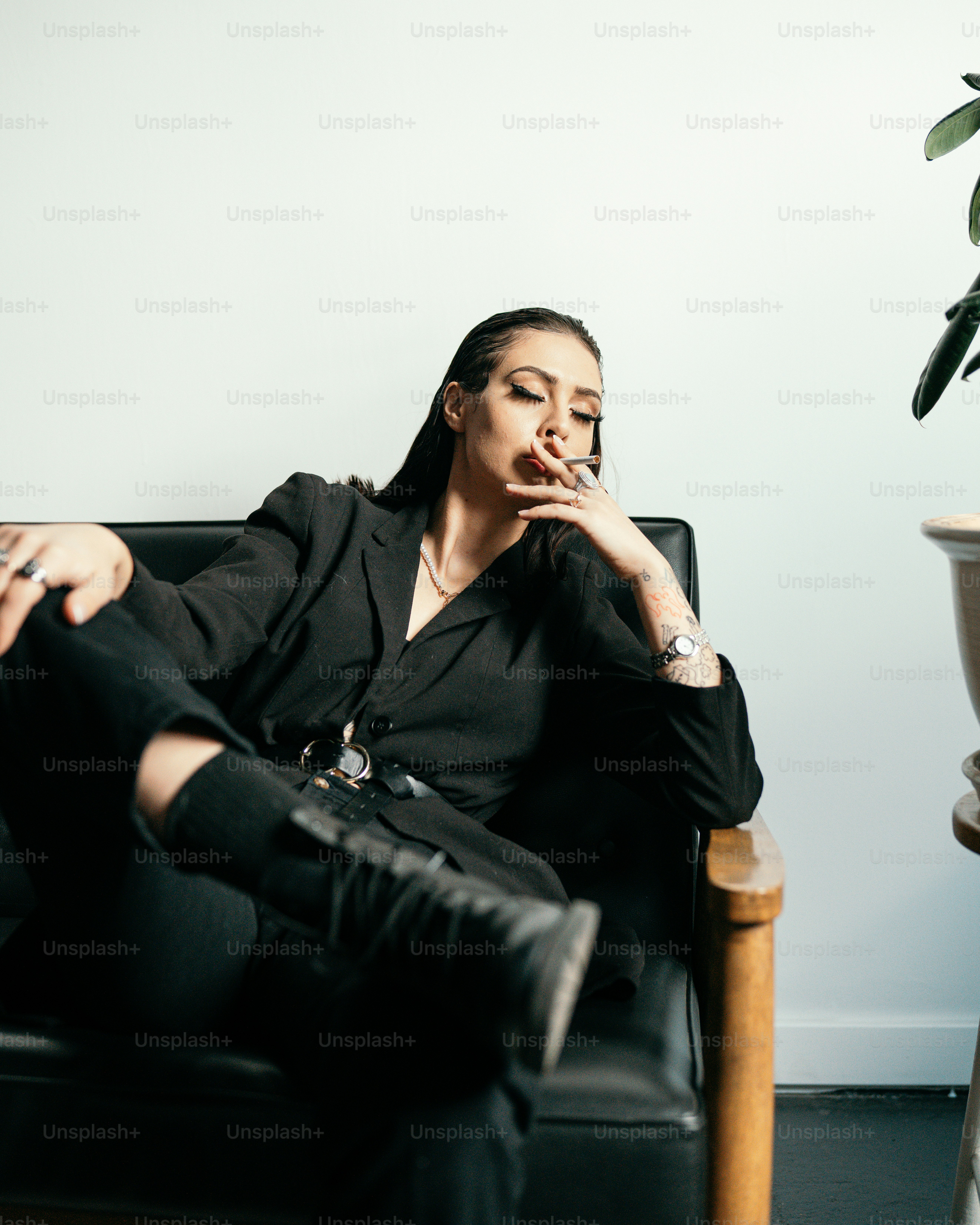 a person sitting in a chair