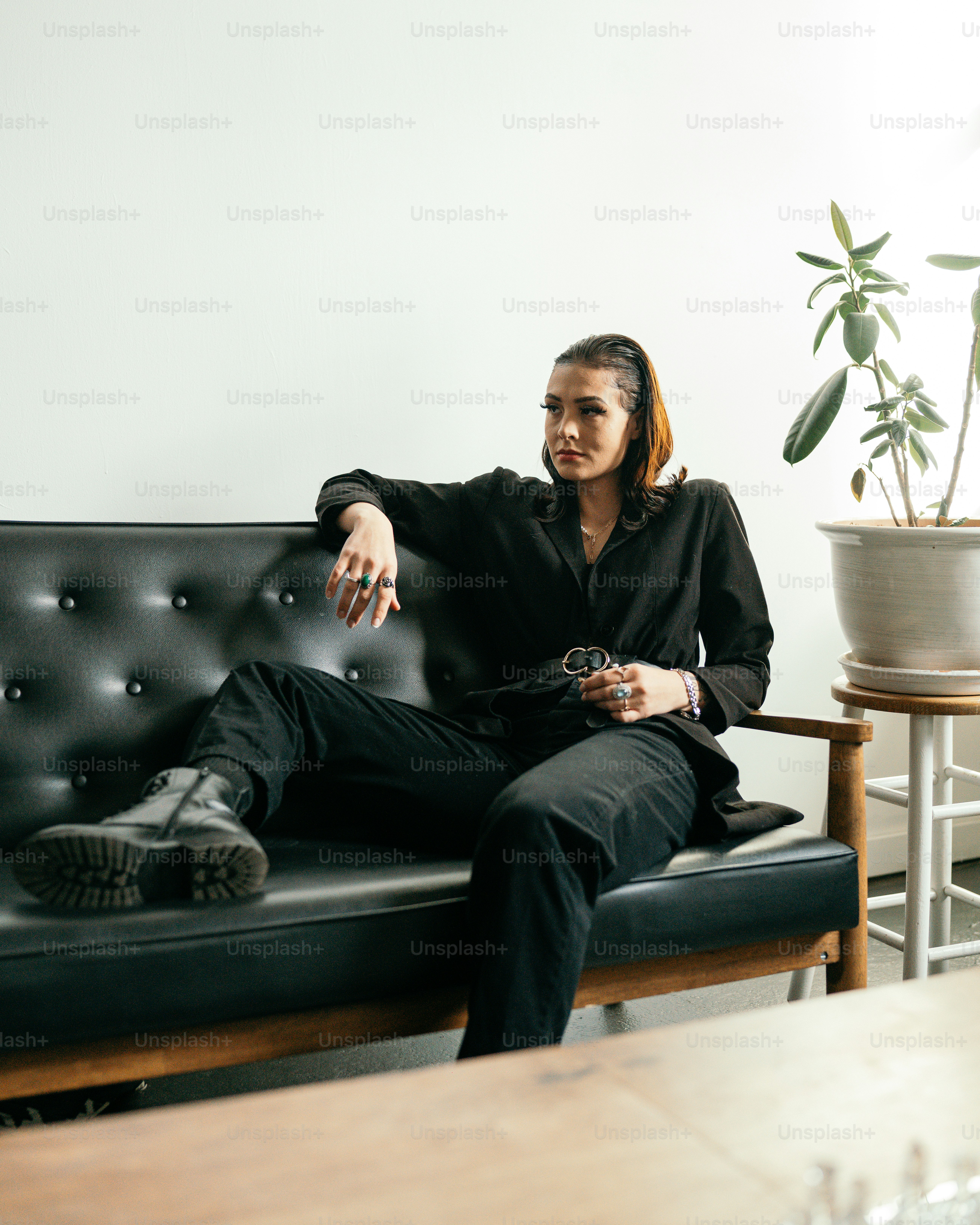 a man sitting on a couch