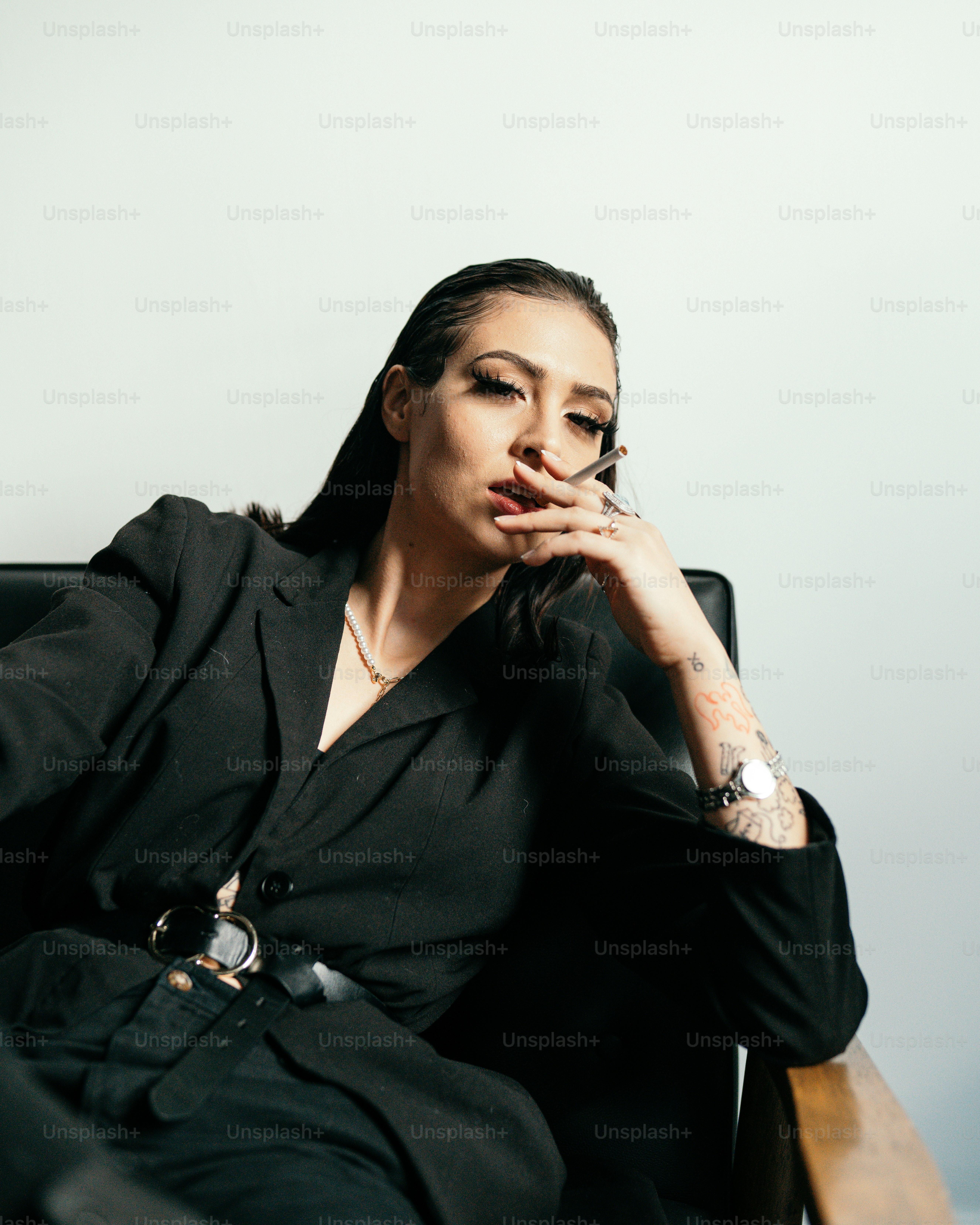 a person sitting on a chair