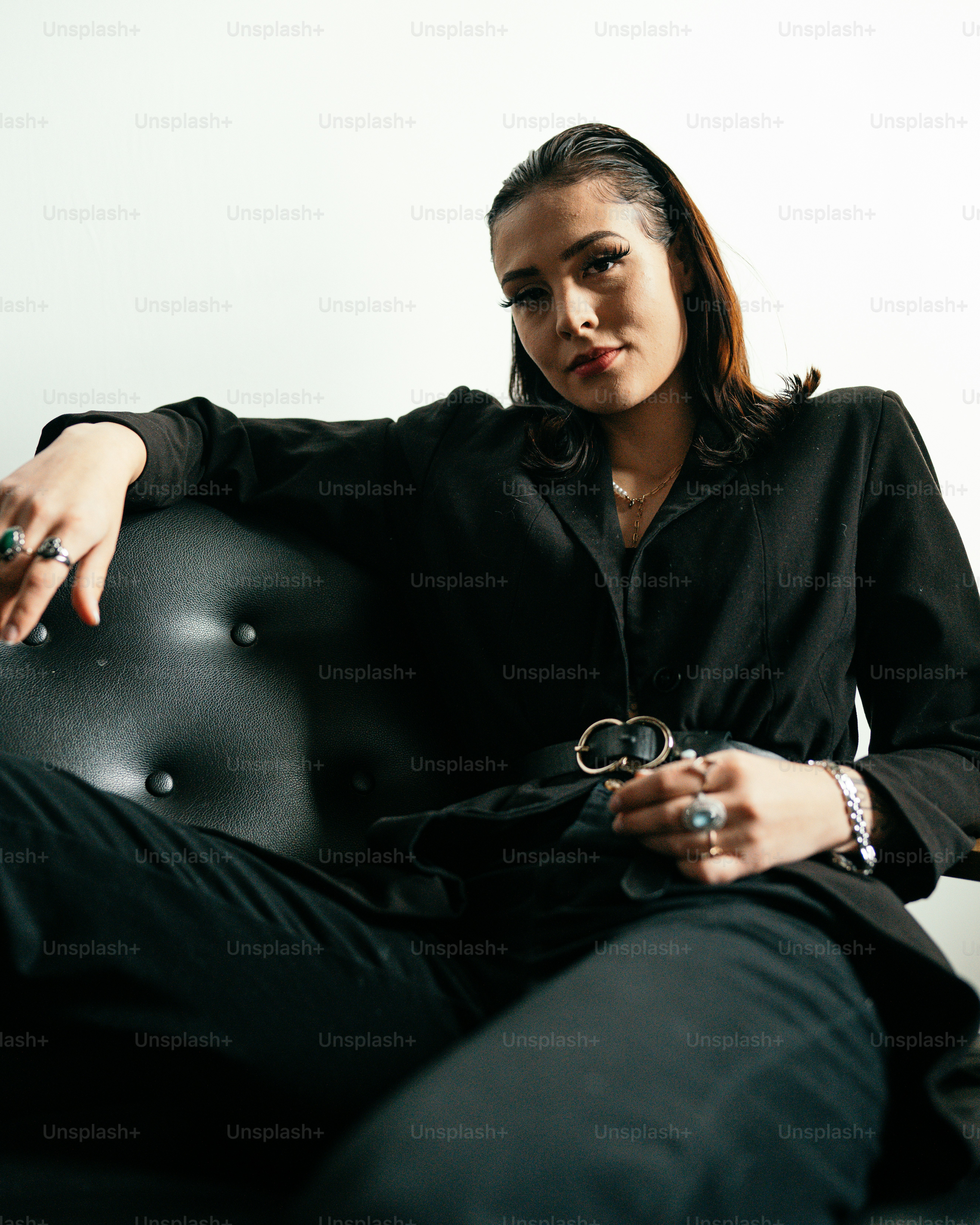 a person sitting on a couch