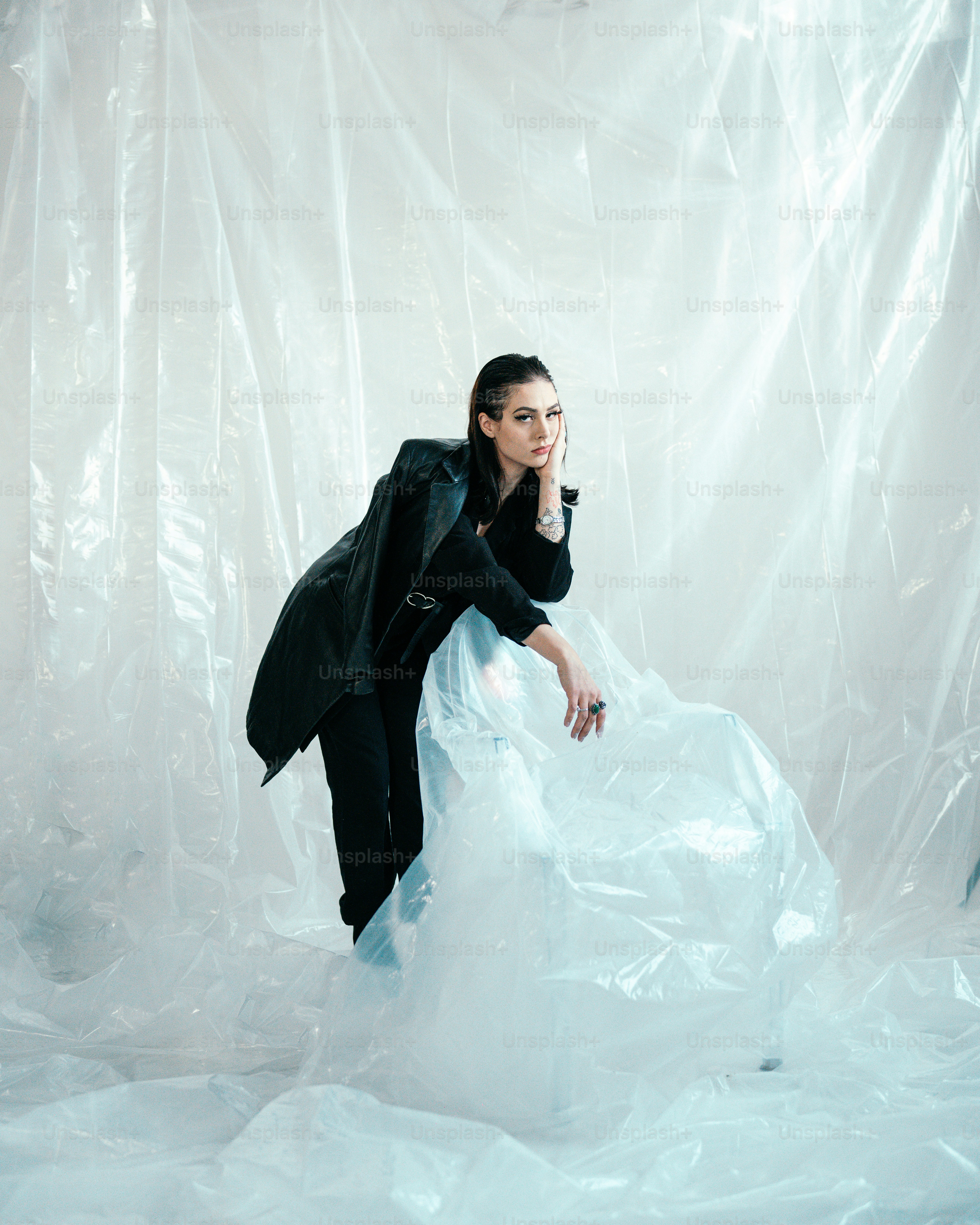 a person in a black dress