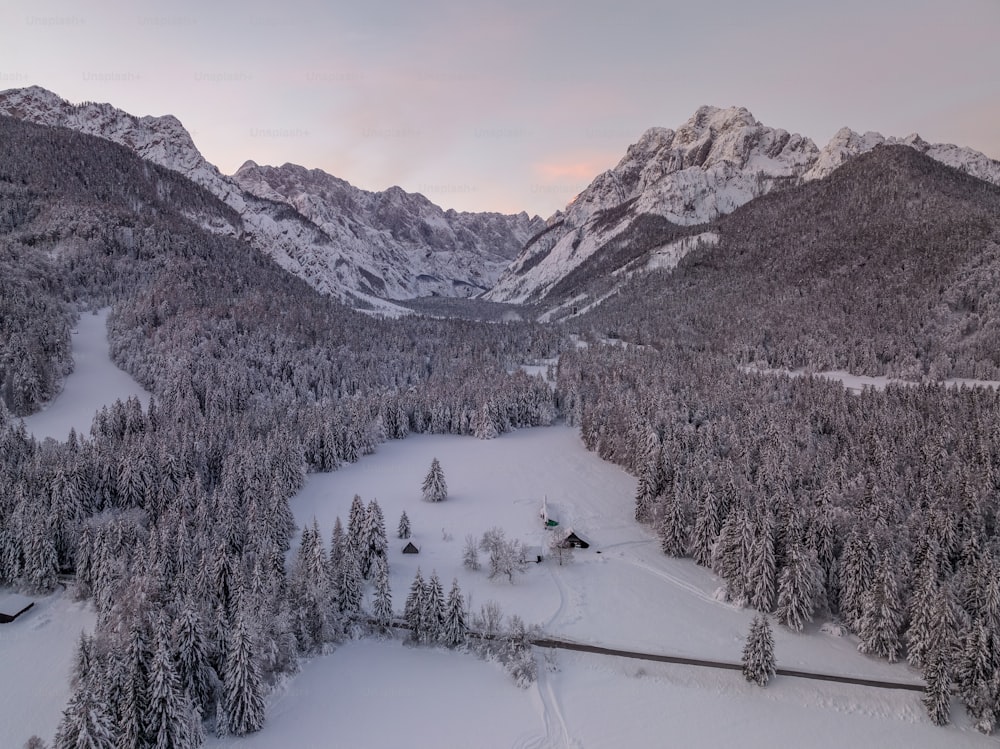 a snowy mountain landscape