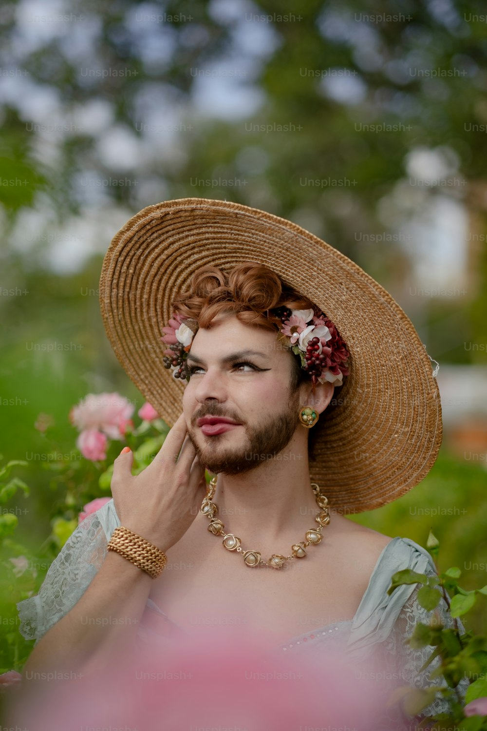 a woman wearing a sombrero