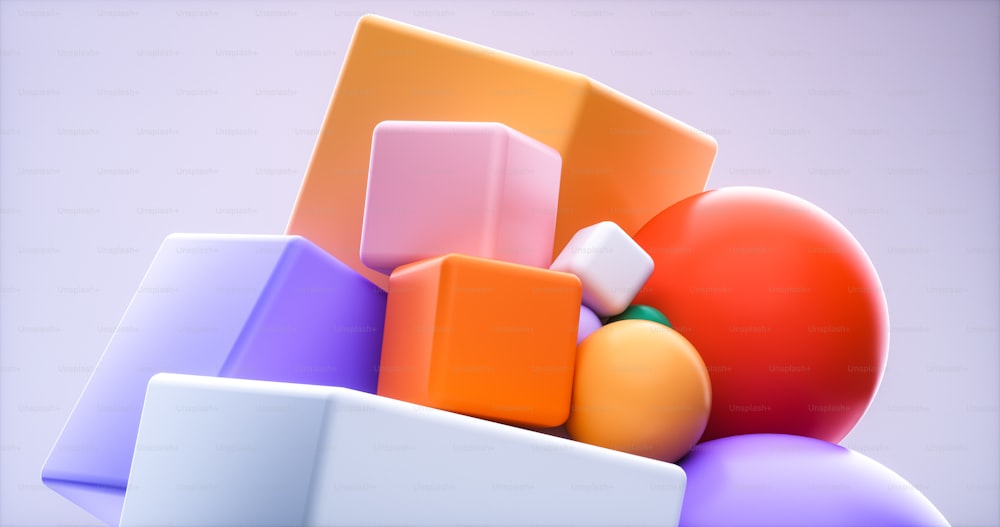 a group of colorful objects