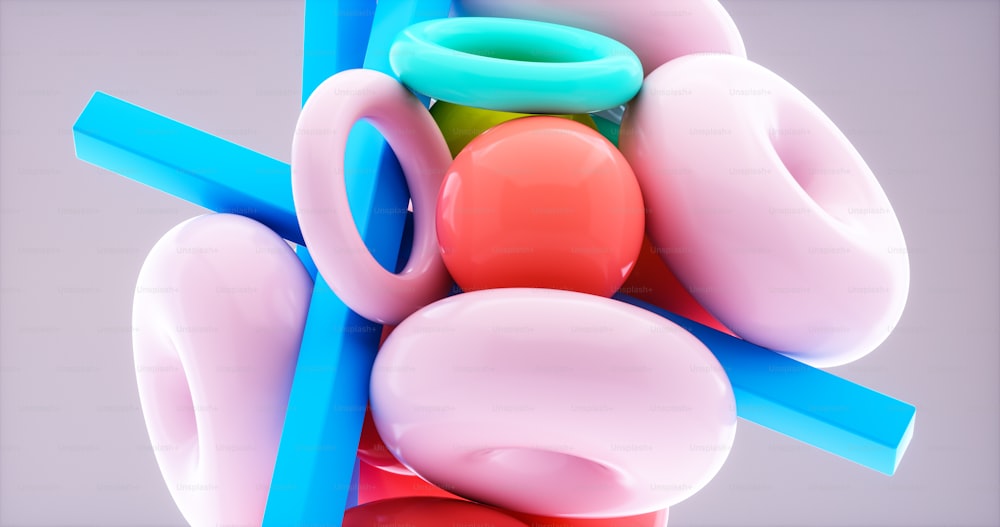 다채로운 플라스틱 컵 그룹