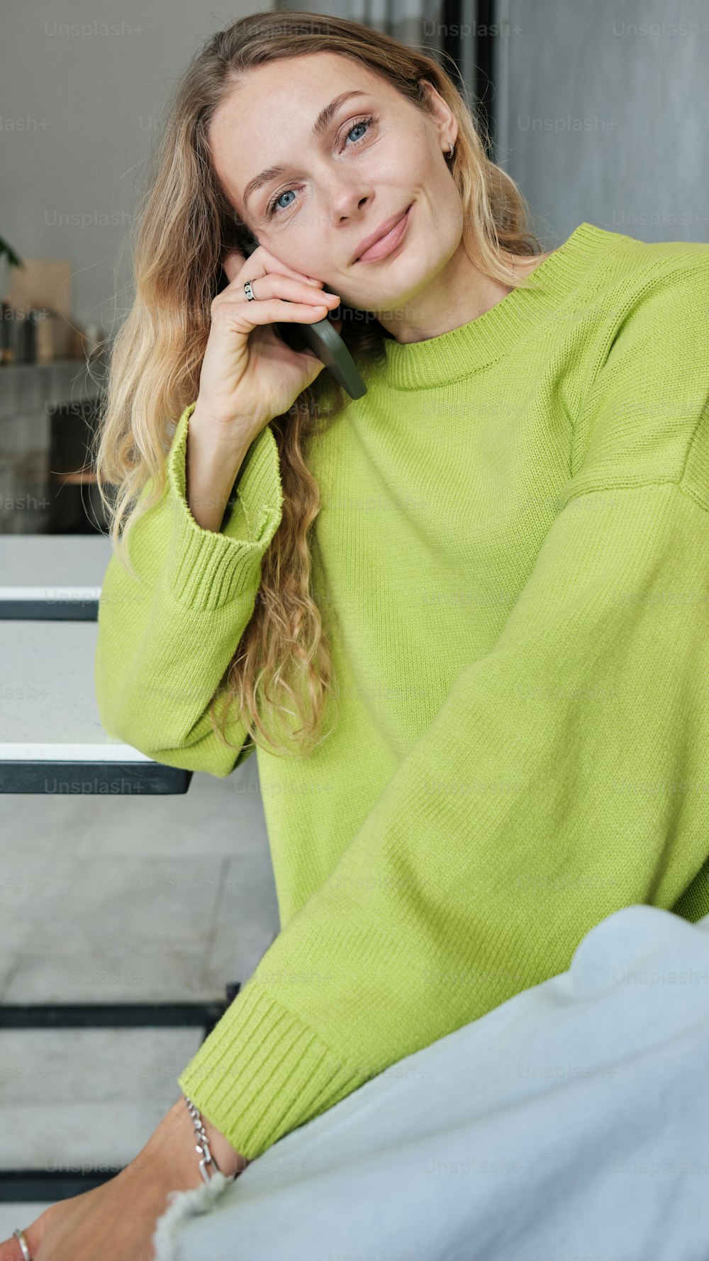 a woman with long hair