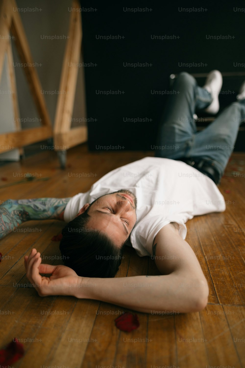 a person lying on the floor