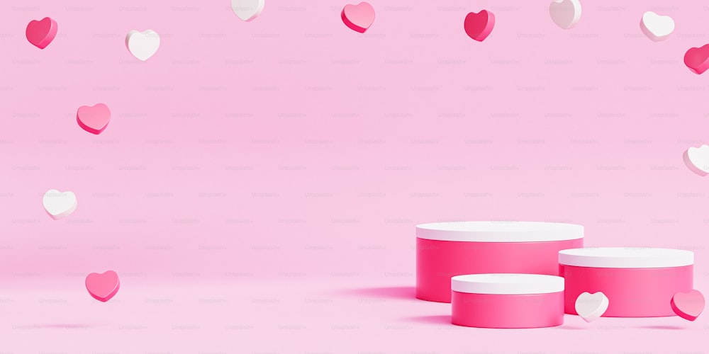 a group of cups with hearts