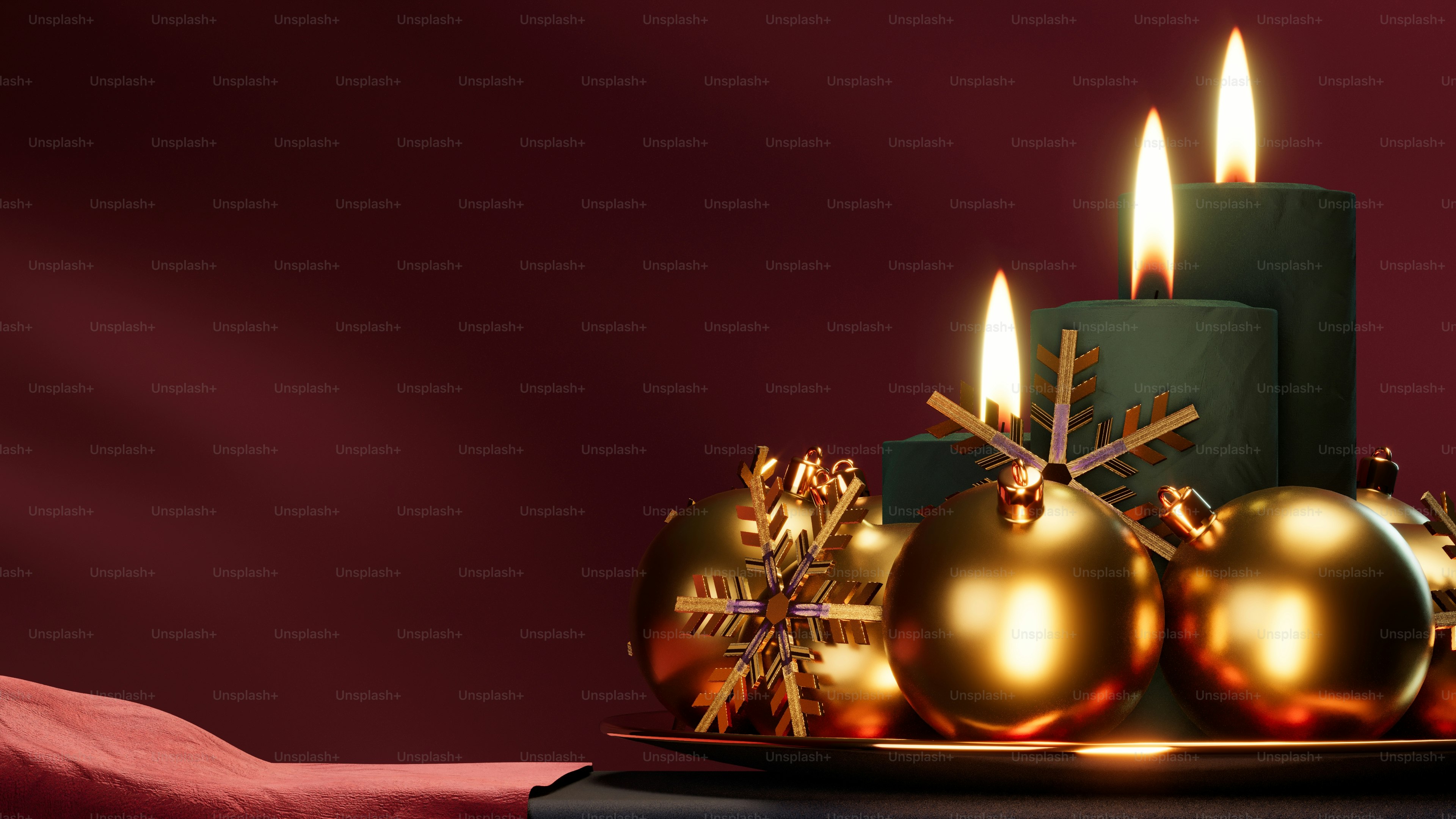 a group of lit candles