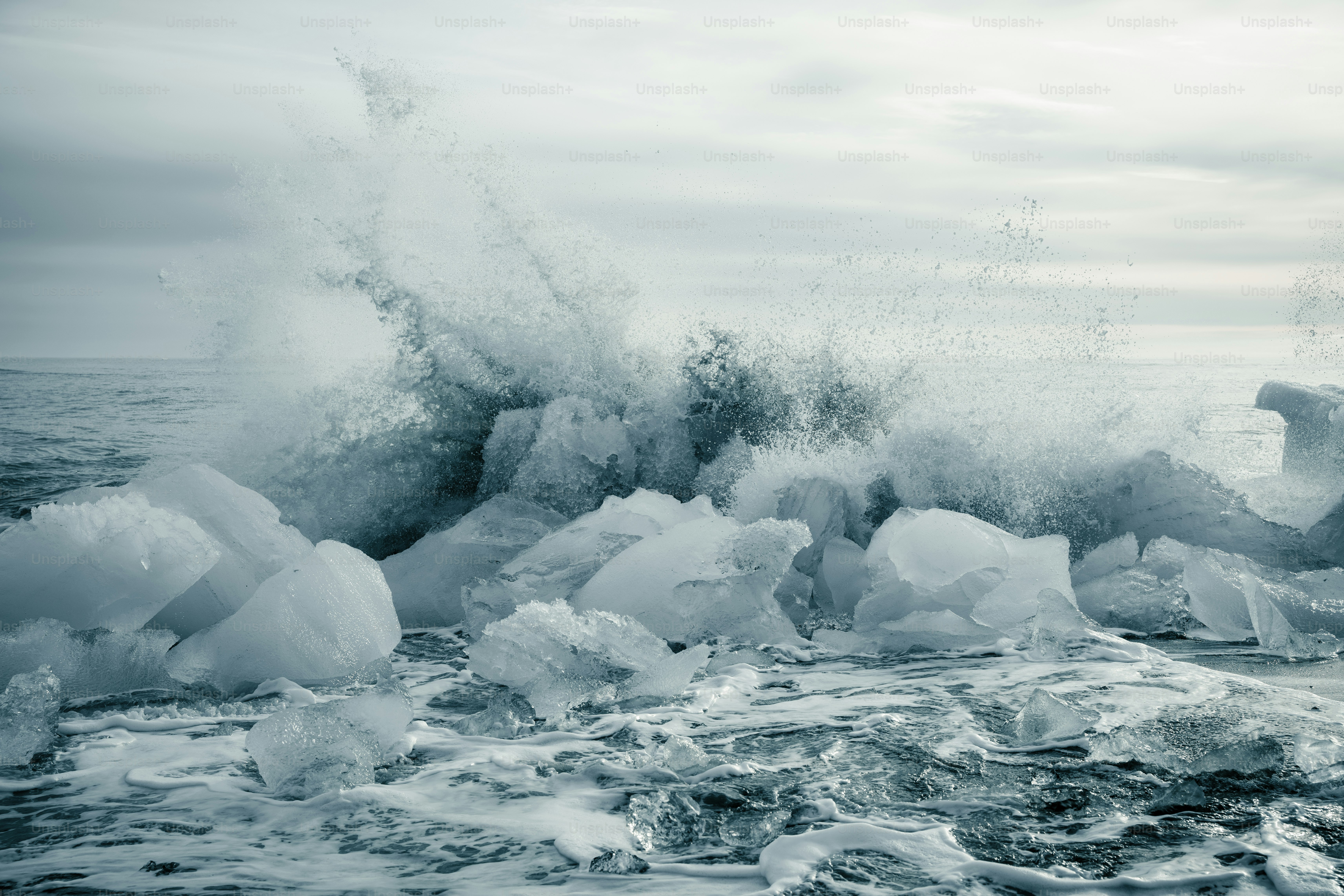 waves crashing on a beach