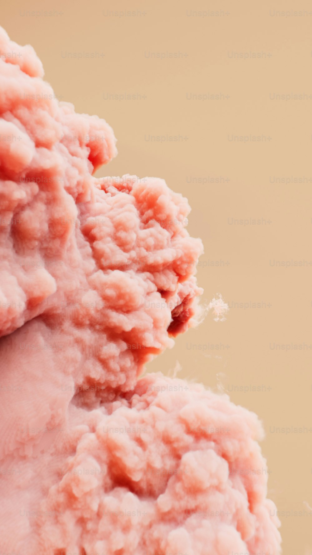 a close up of a pink substance