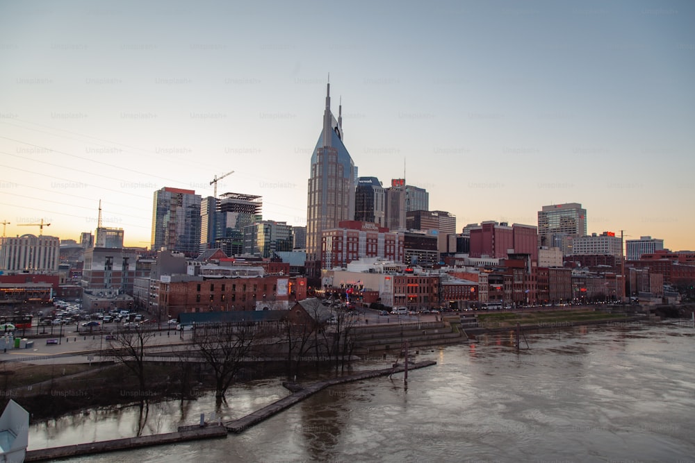 a city with a river running through it