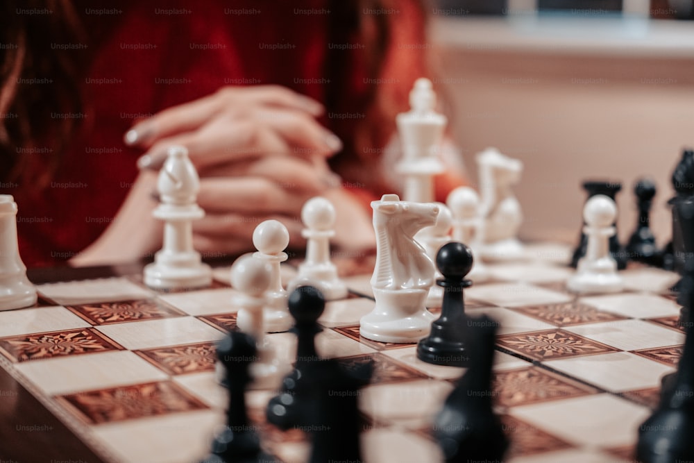 a person playing chess