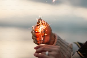 a person holding a light