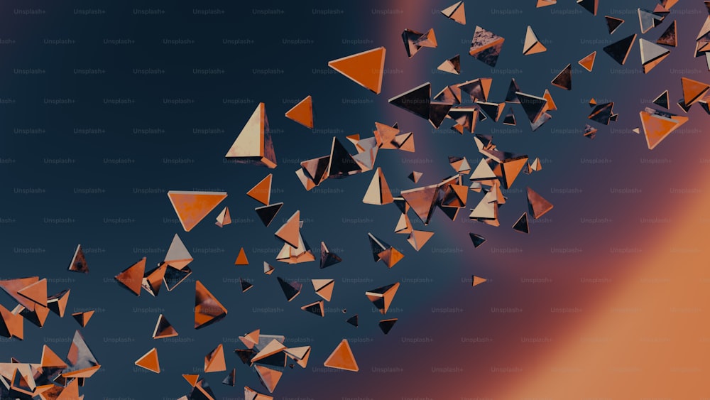 um grupo de aviões de papel voando no céu
