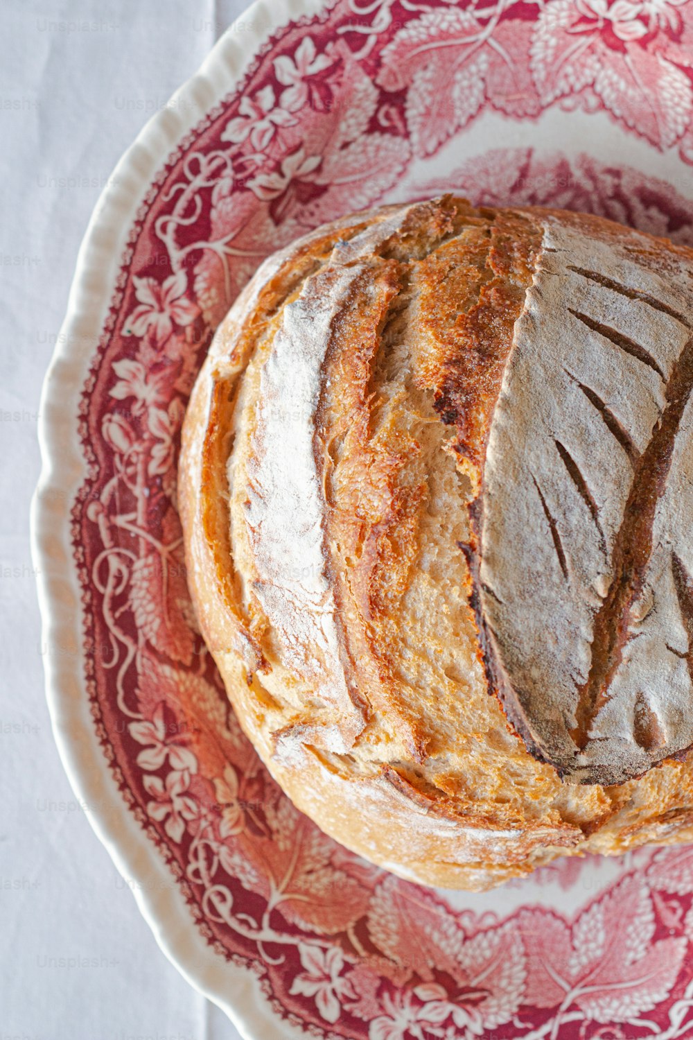 a loaf of bread on a plate