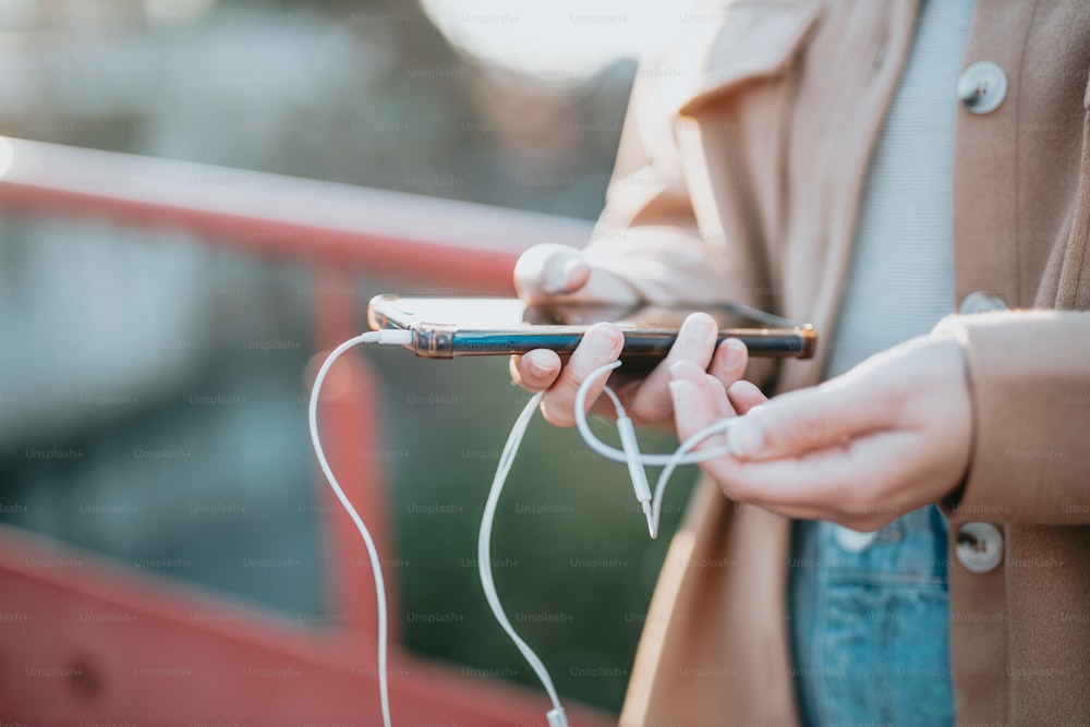 a person holding a phone