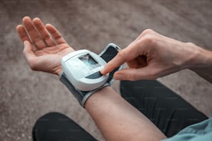 a person holding a watch