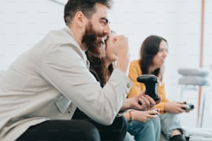 a man and a woman looking at a cell phone