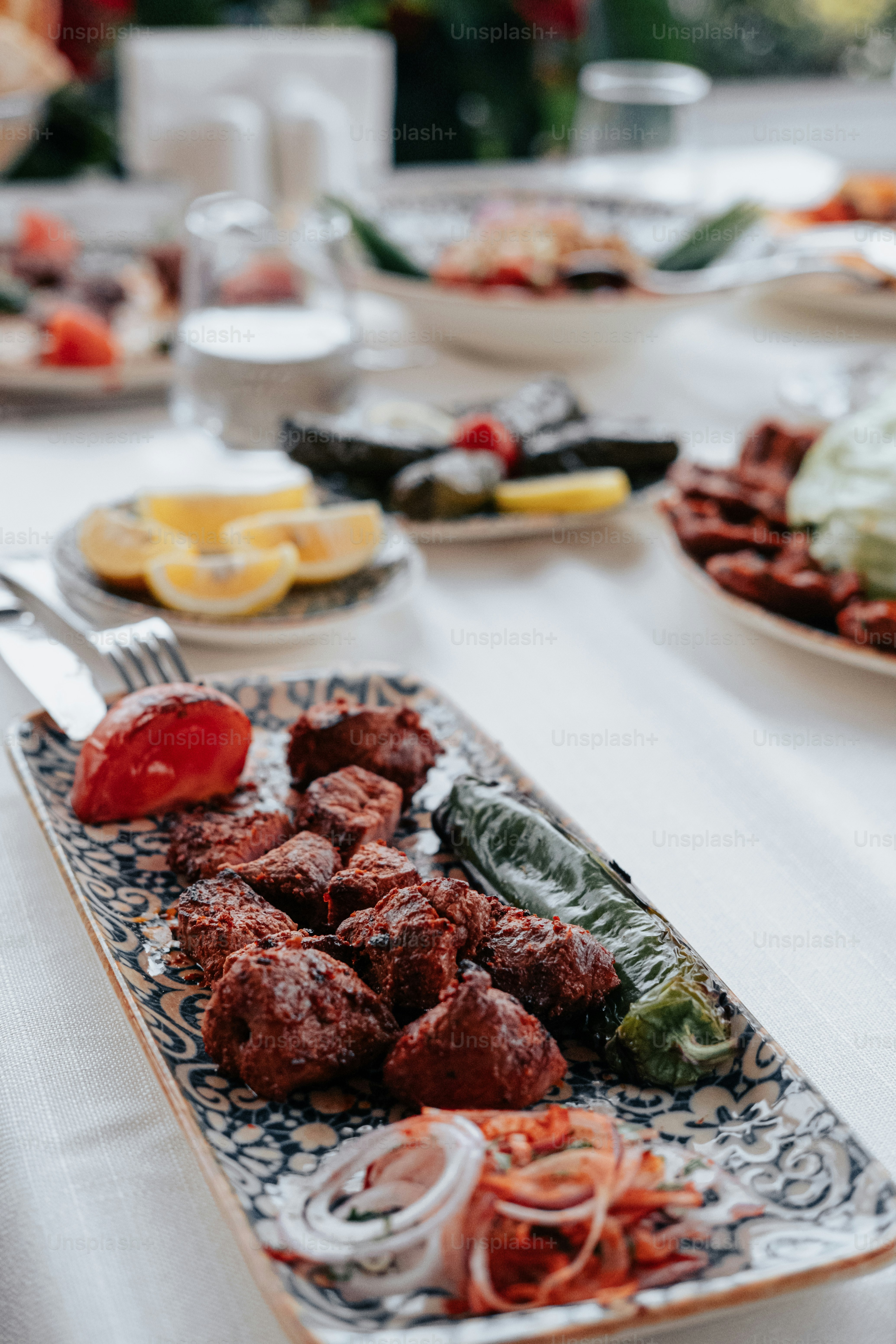 a table full of food