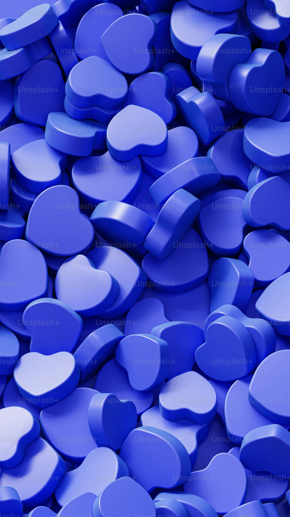 Eine große Gruppe von blauen und weißen Pillen
