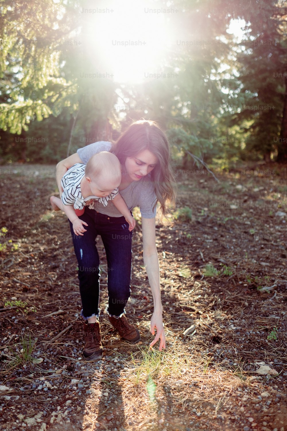 a person holding a baby