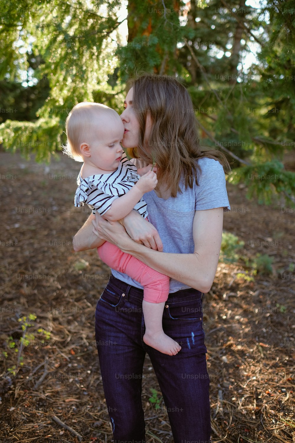 a person holding a baby