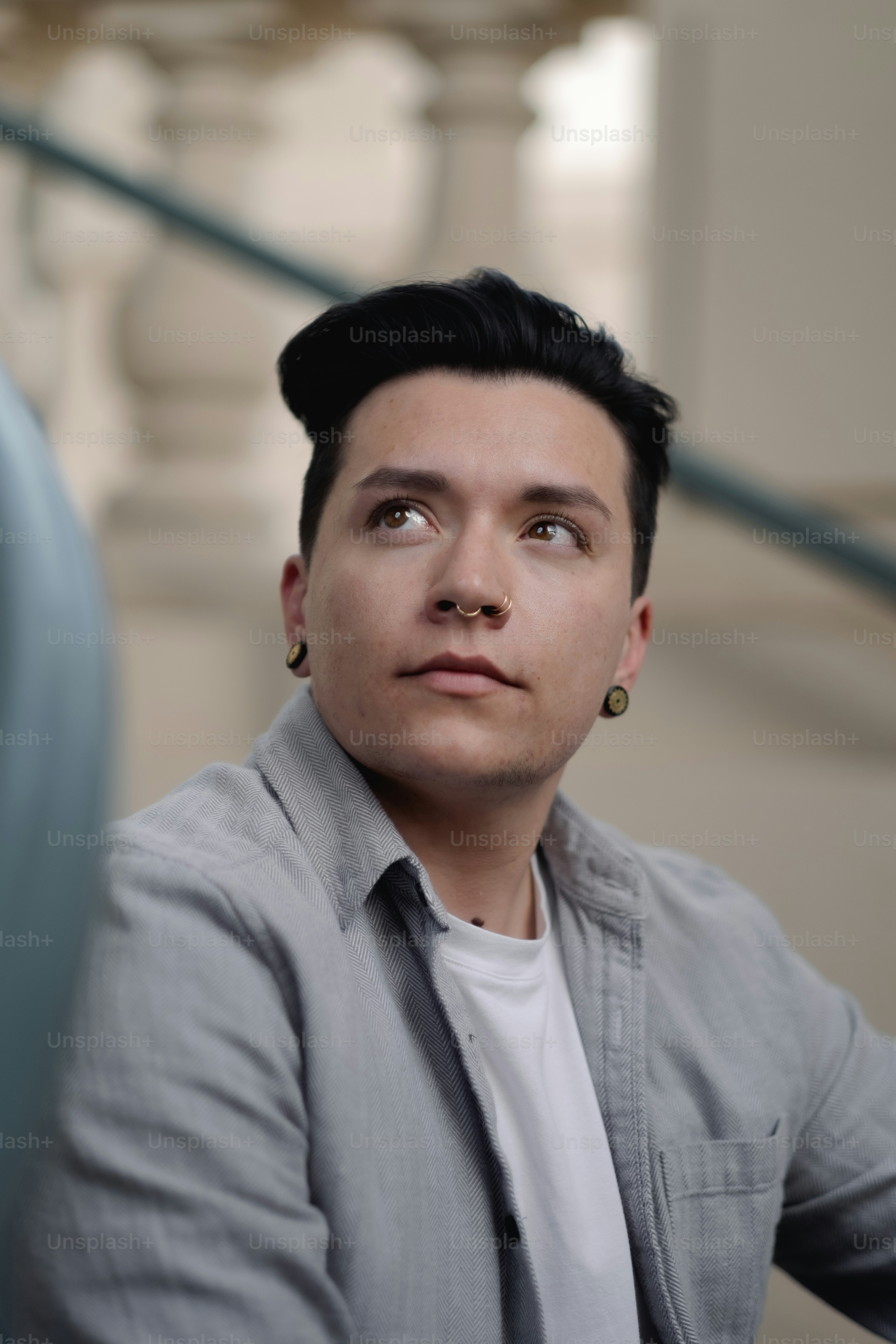 a man with short black hair