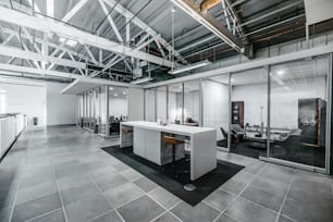 a large office space