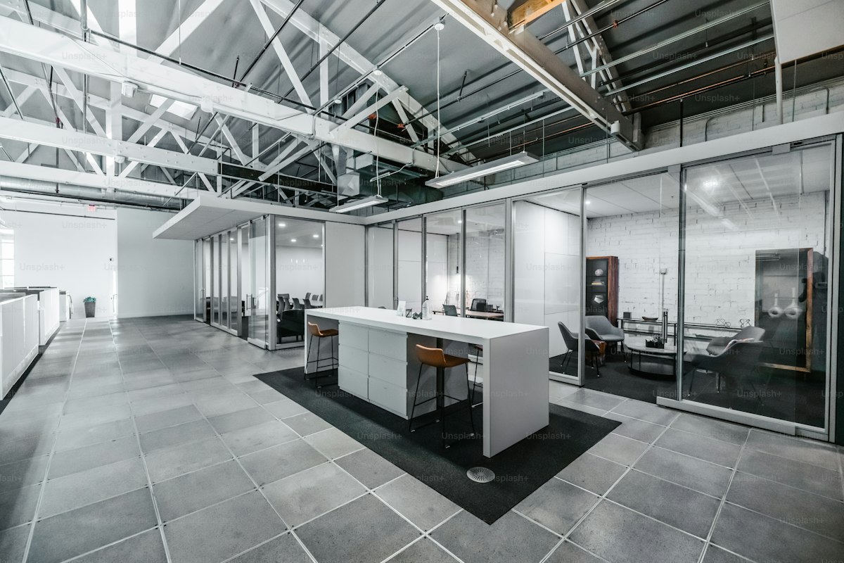Modern office space and technology workspace