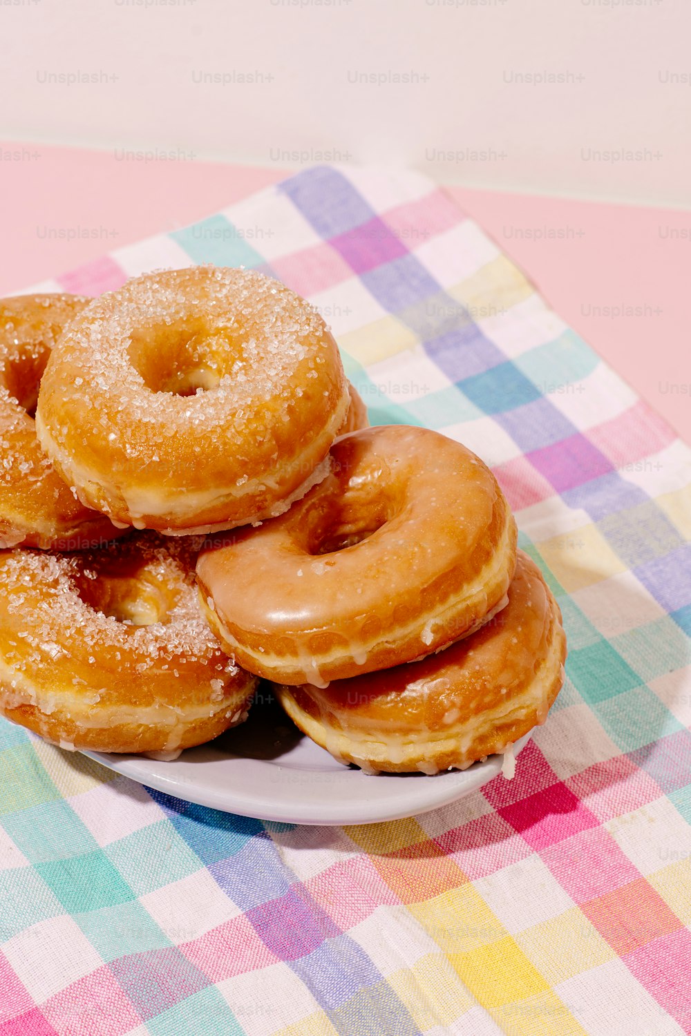 a plate of donuts