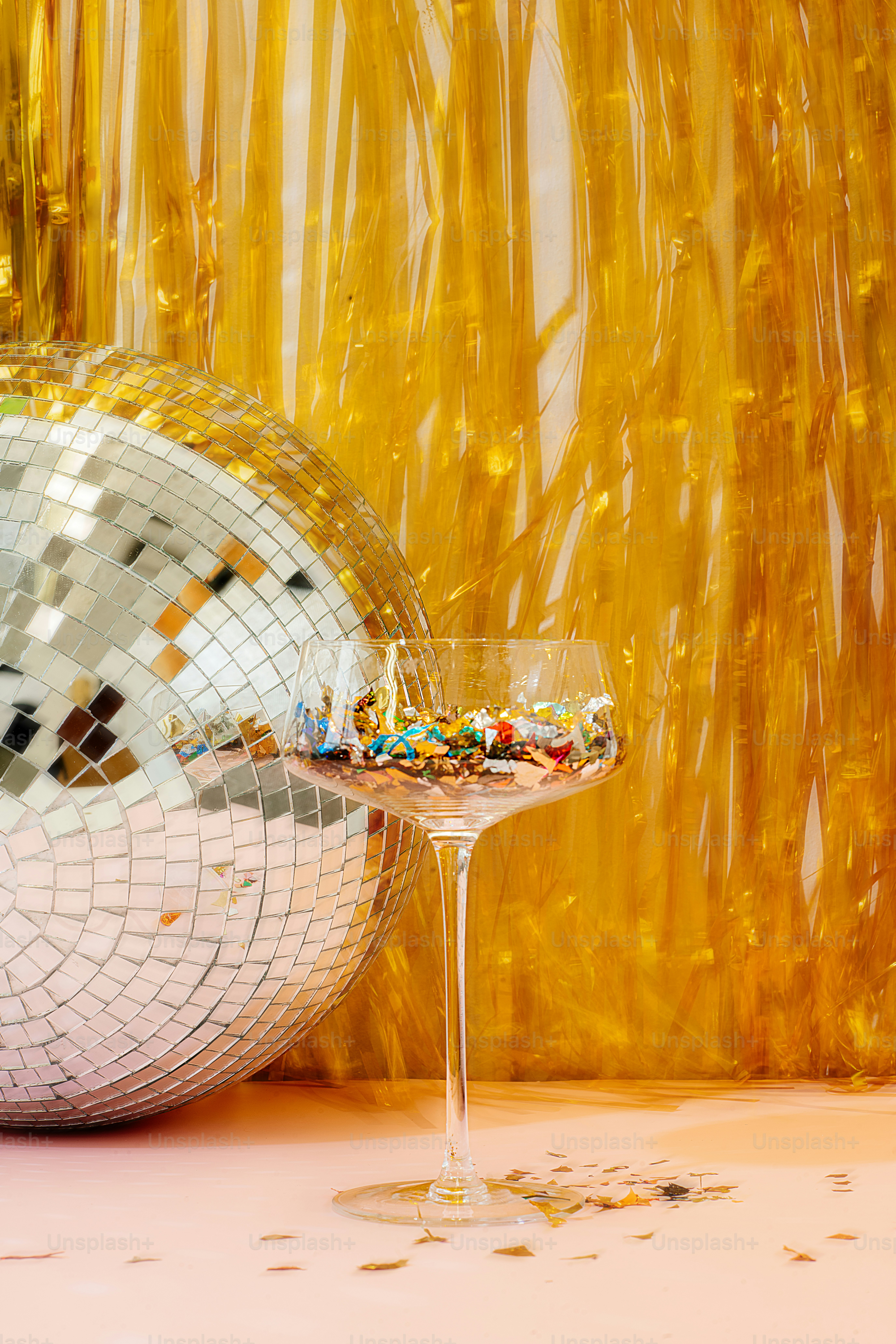 a glass with a drink in it