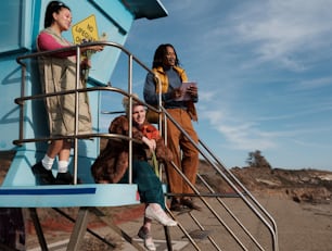 a group of people on a roller coaster