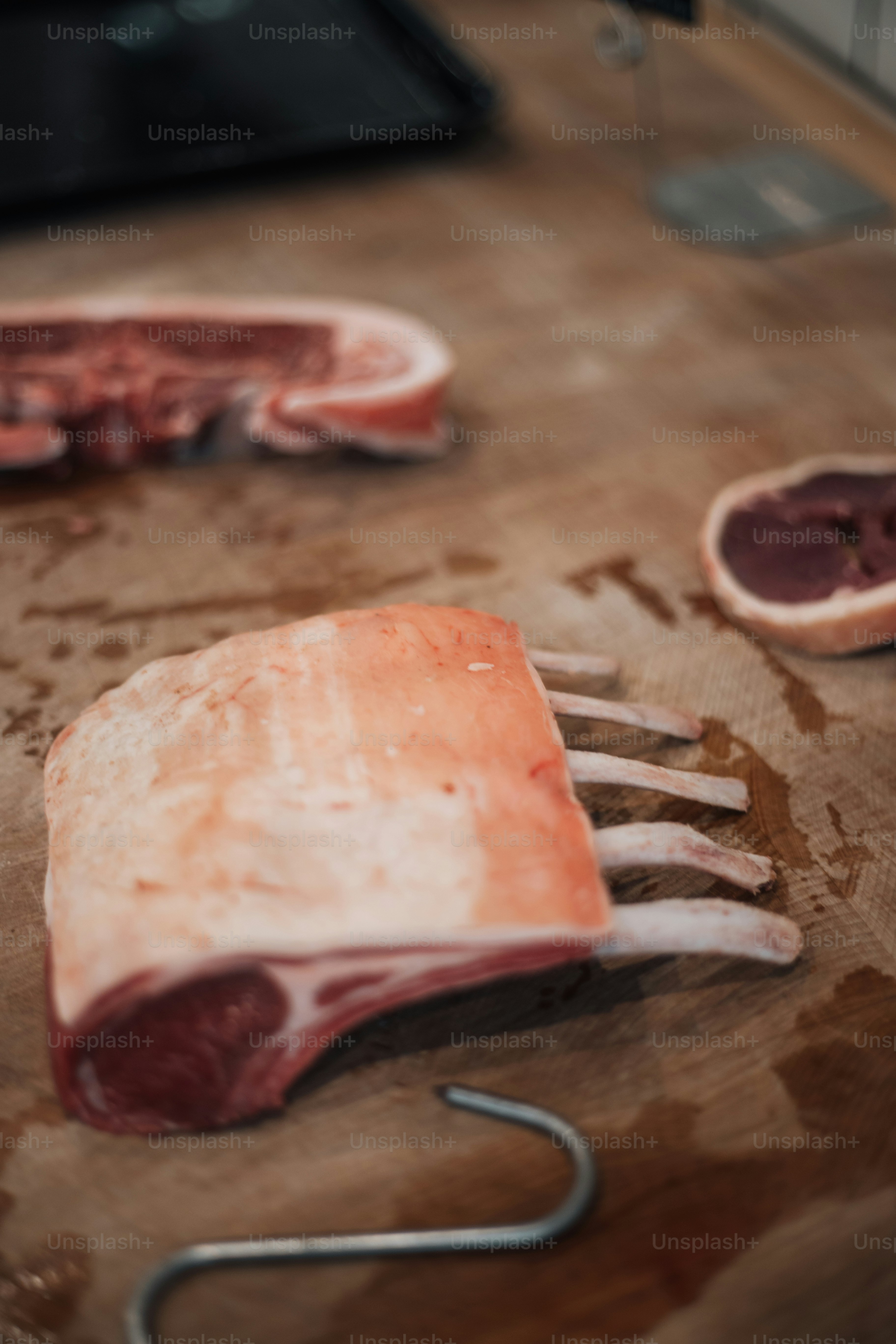 a piece of meat on a cutting board