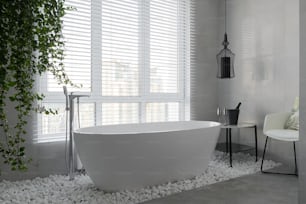 a bathtub in a room