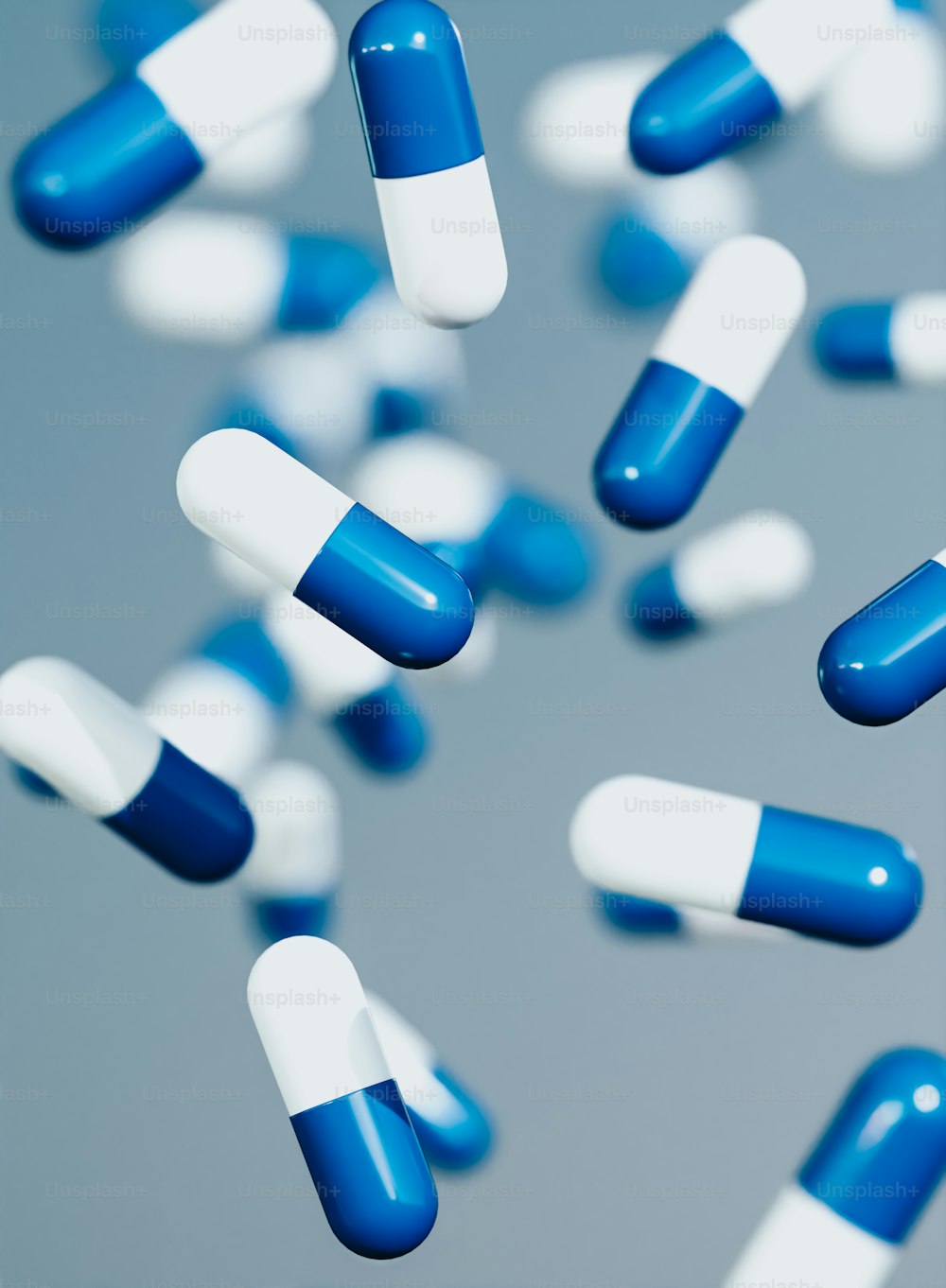 a close-up of several pills