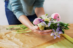 a person holding flowers