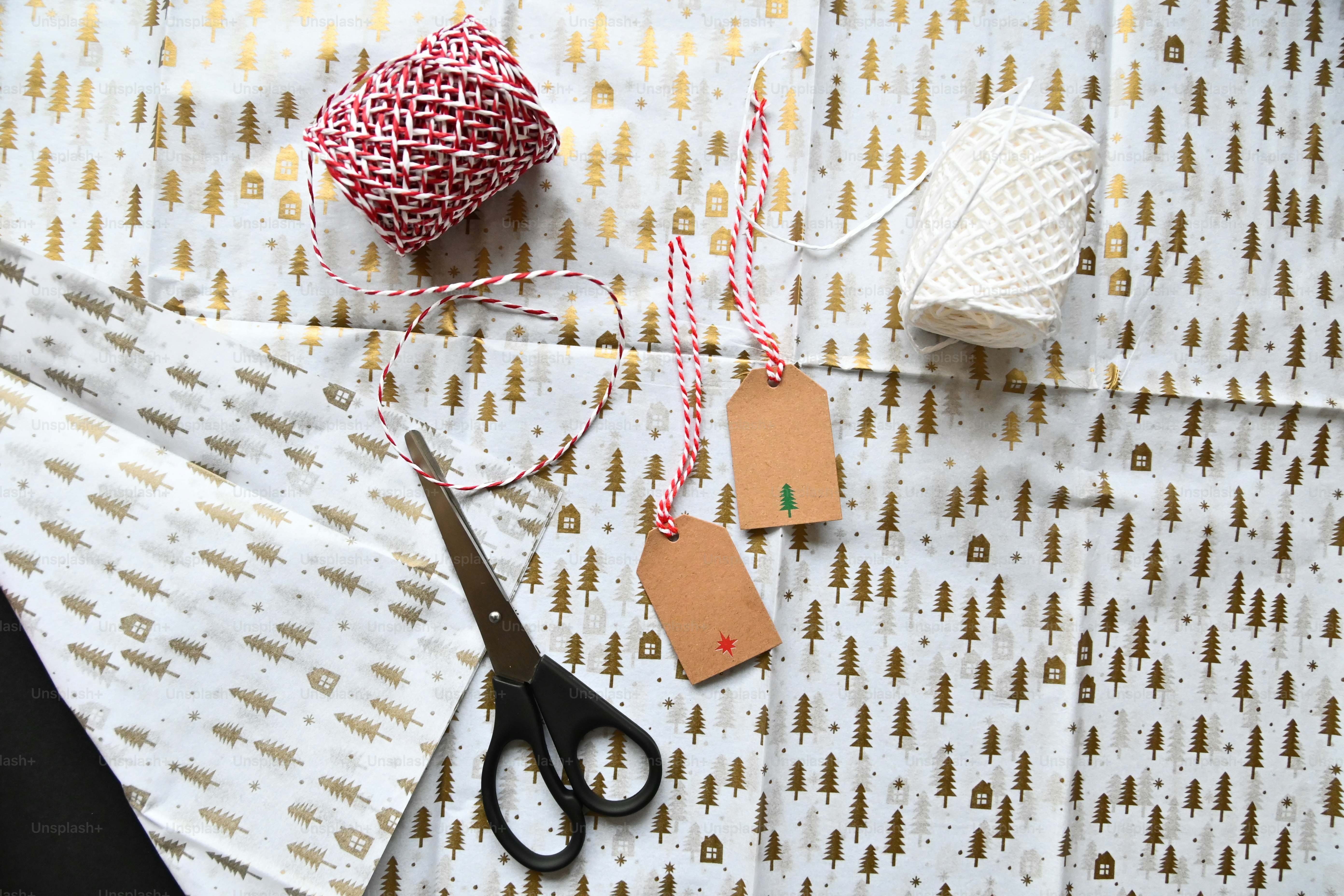 a pair of scissors and a string