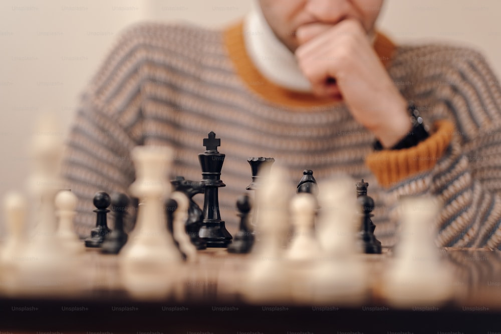 a person playing chess