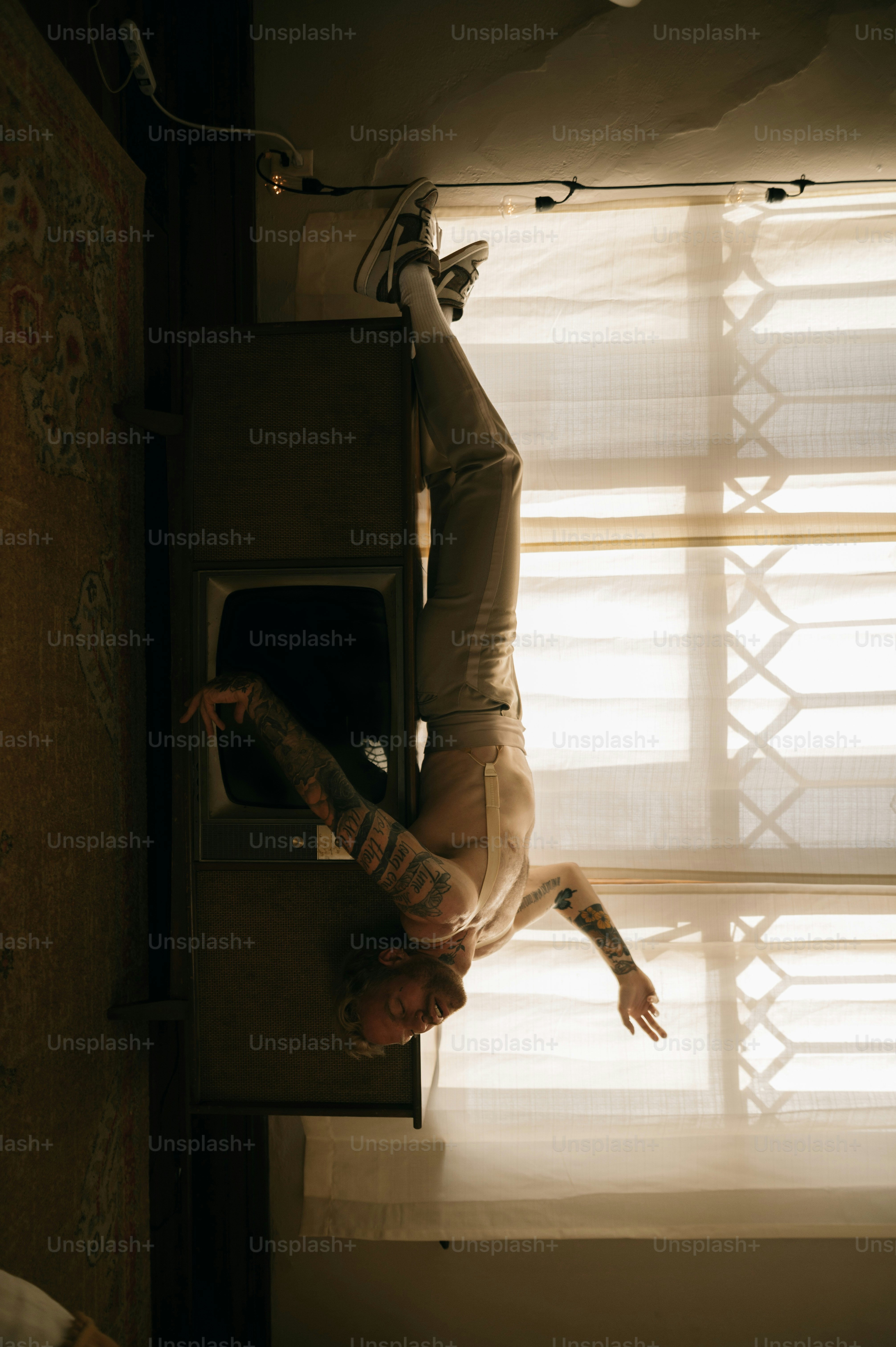 a person from a window