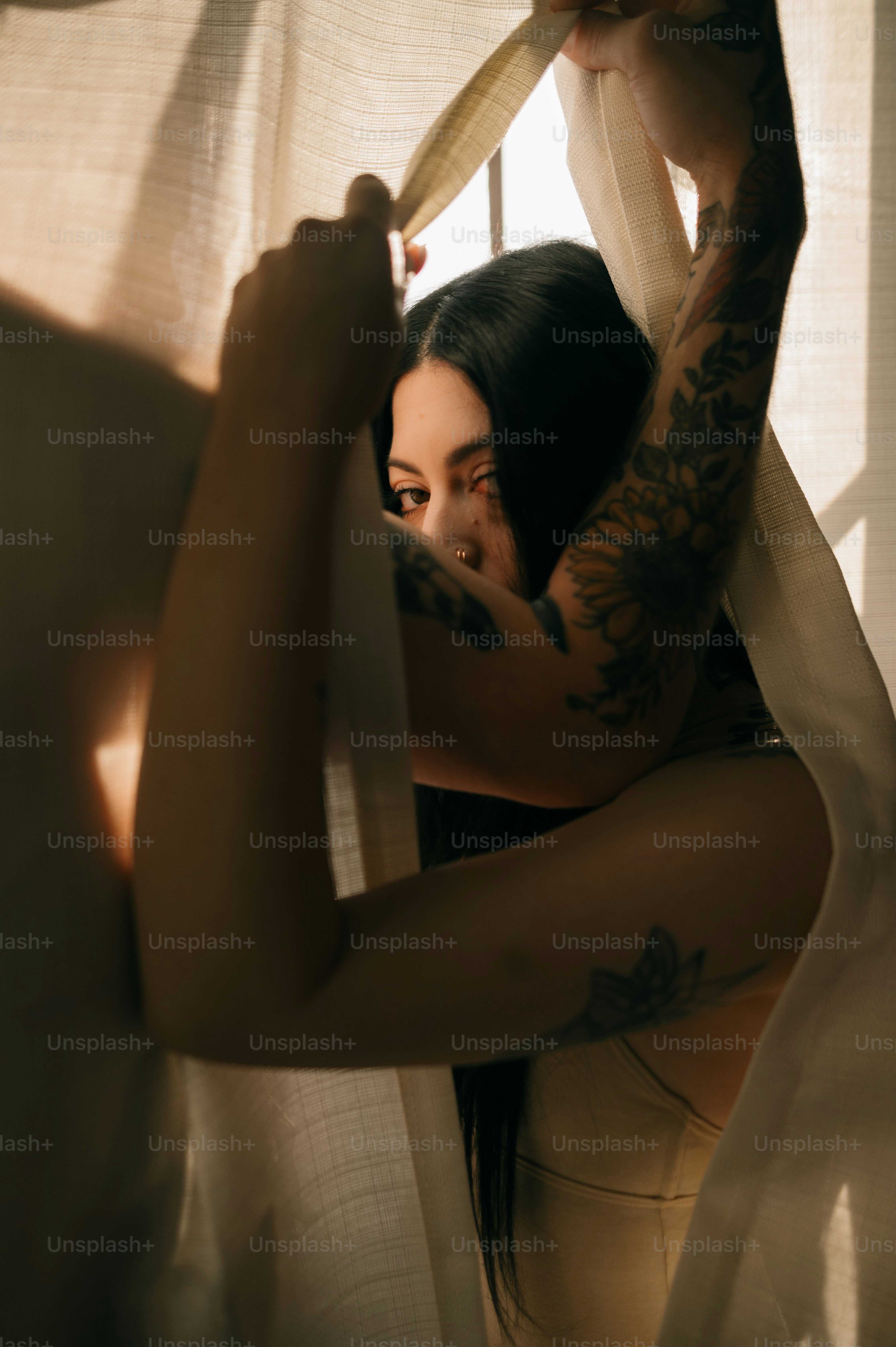 a person lying on a bed