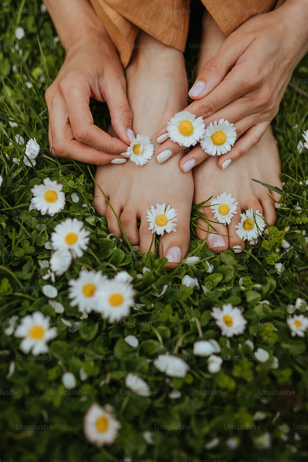 a person holding flowers