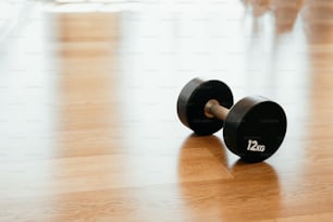 a pair of black weights