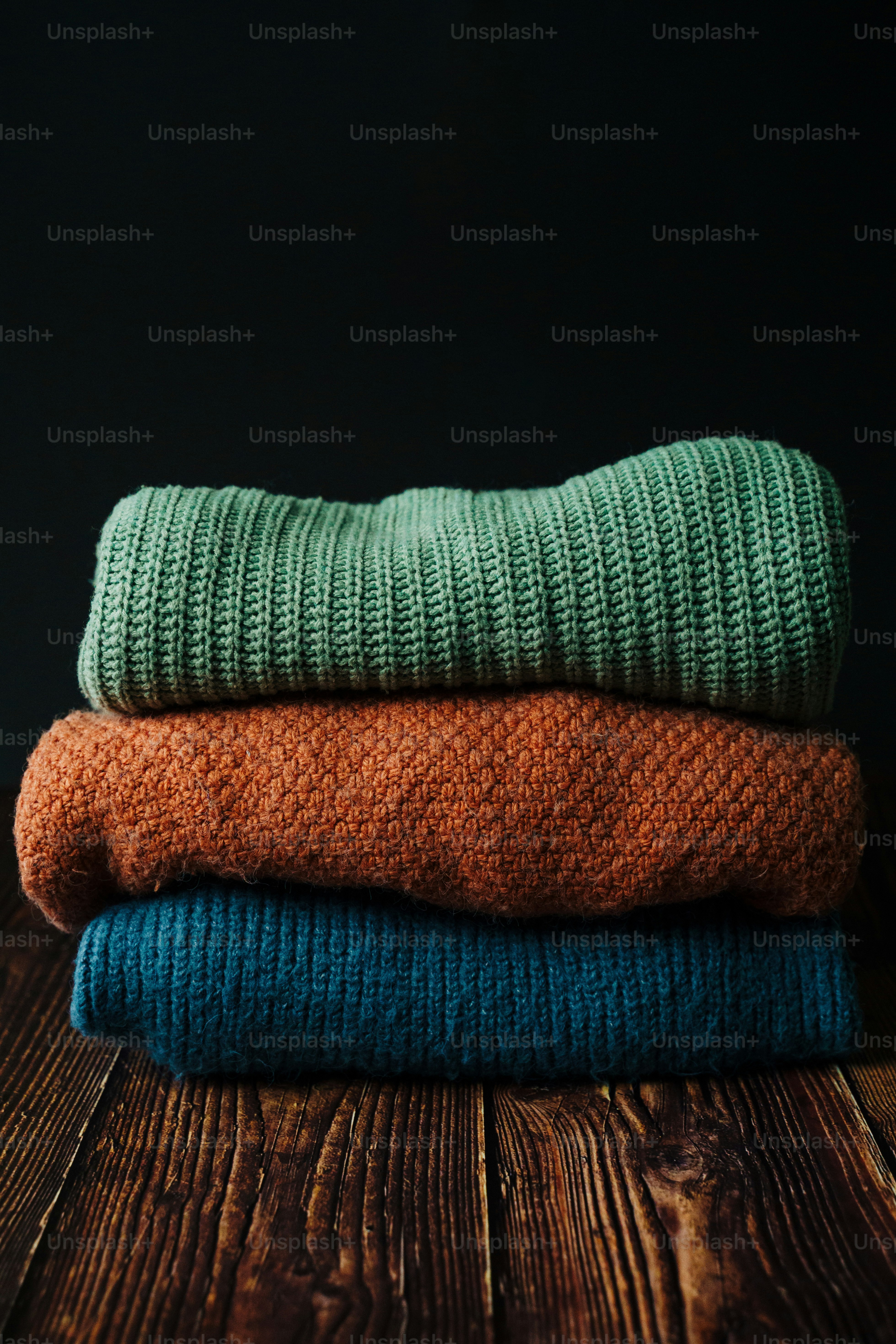 a pair of knitted hats