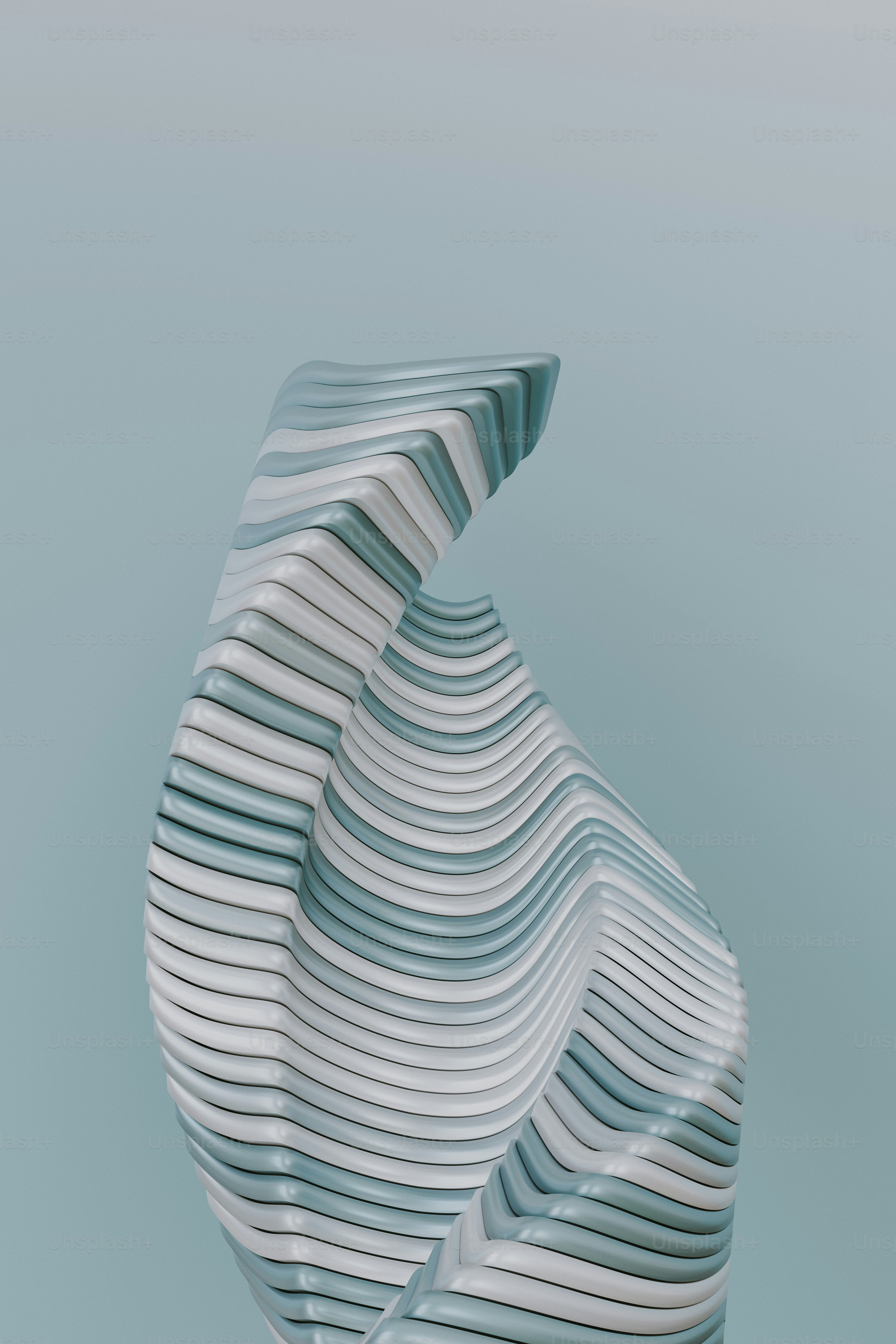 a stack of blue and white striped ice cream cones