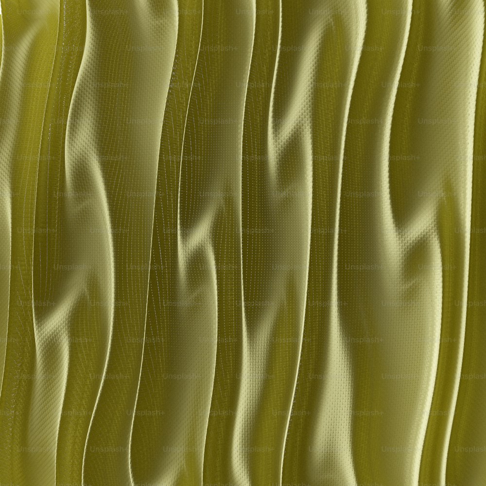 a close up of a yellow curtain