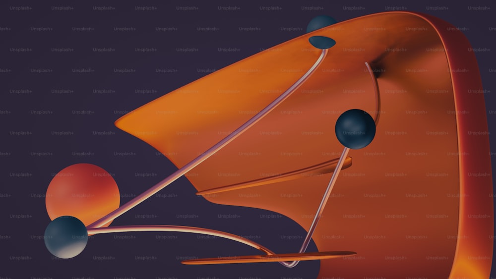 uma imagem gerada por computador de um objeto laranja