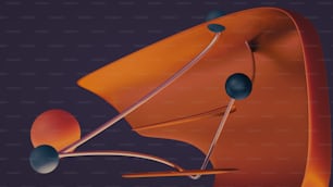 a computer generated image of an orange object